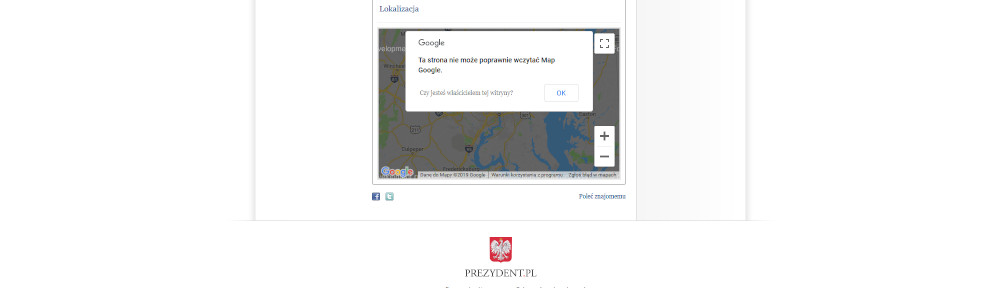 nieopłacone google maps na prezydent.pl