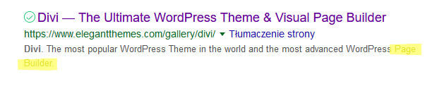 Page builder divi brak słowa composer w opisie